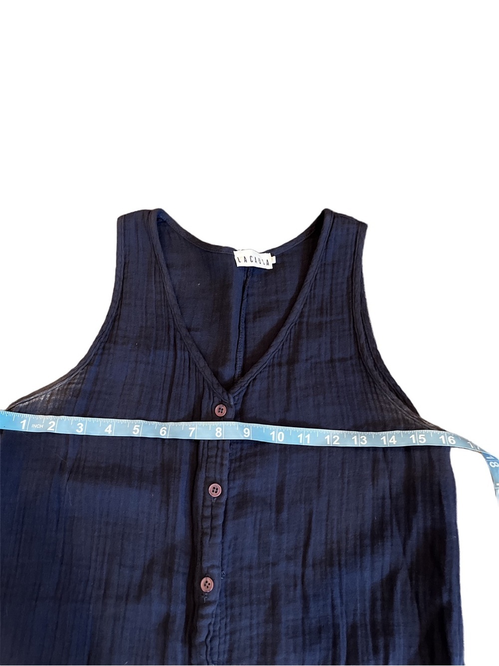 Navy linen romper